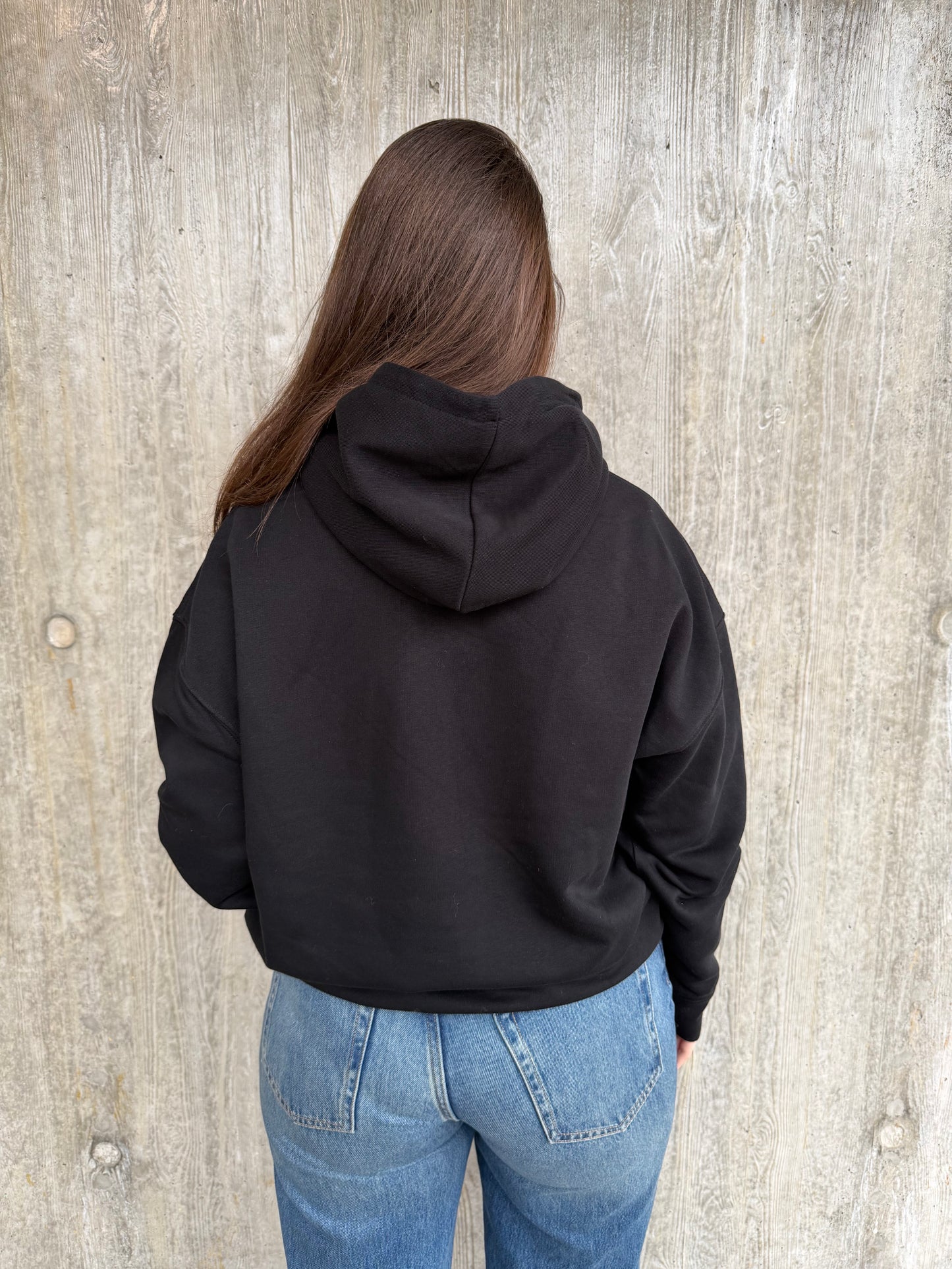 Hoodie met groot logo - Zwart