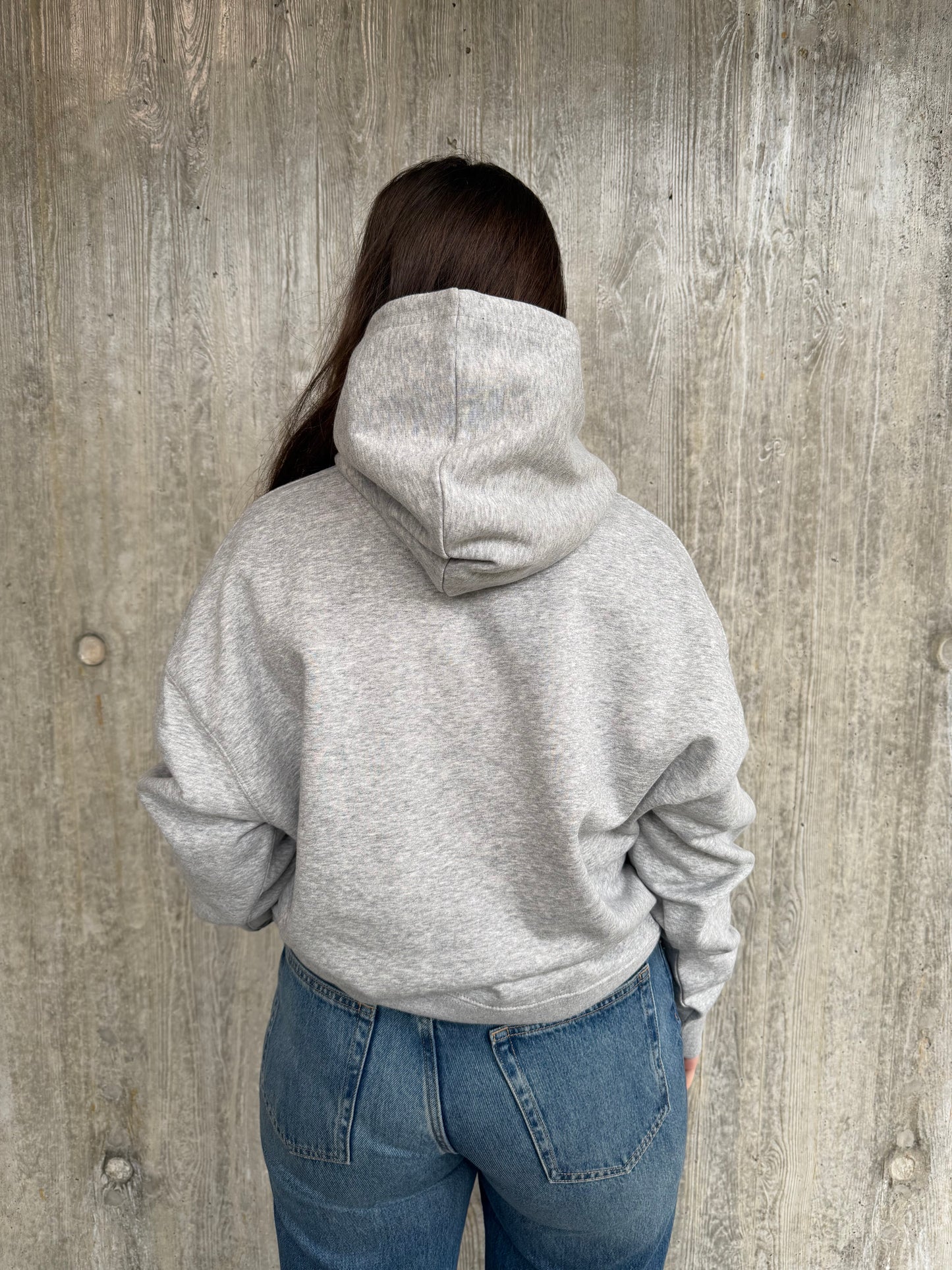 Hoodie met groot logo - Grijs