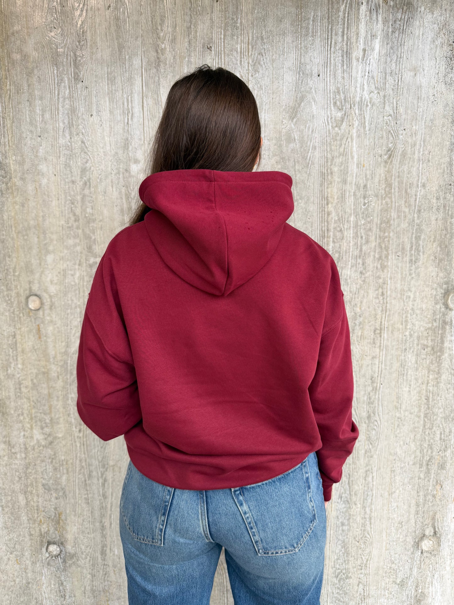 Hoodie met groot logo - Burgundy