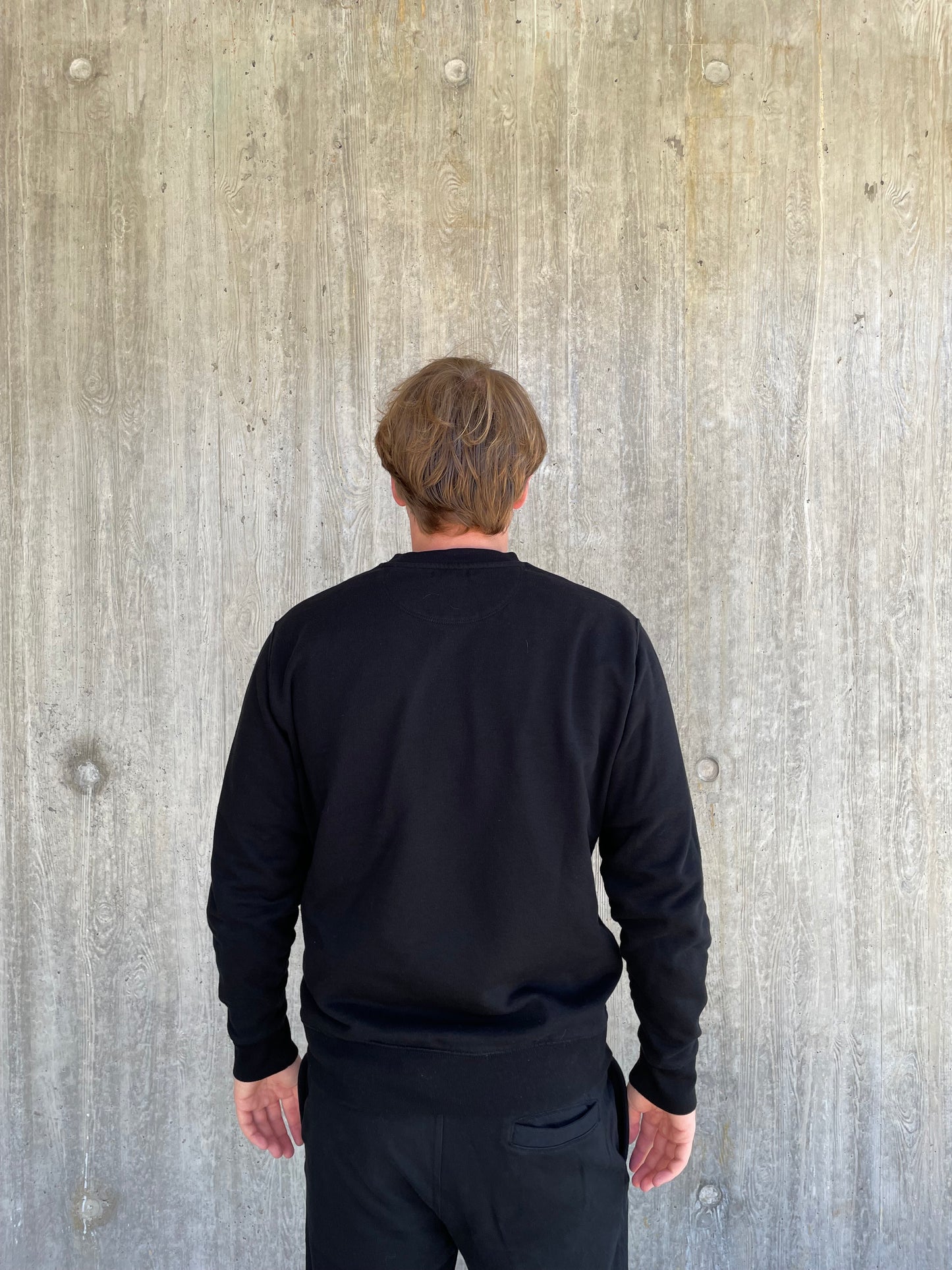 Sweater met basic logo - Zwart