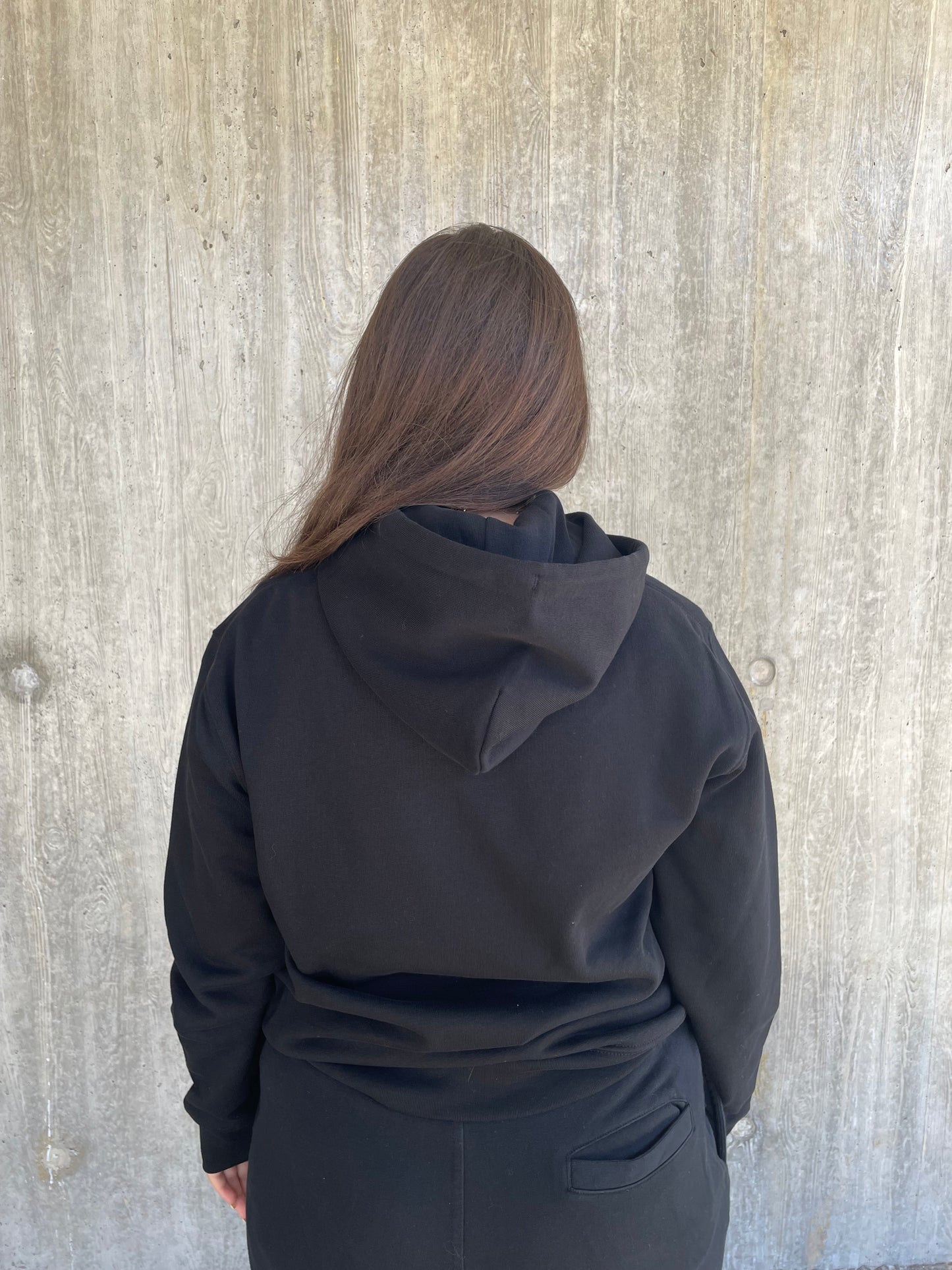 Hoodie met basic logo - Zwart