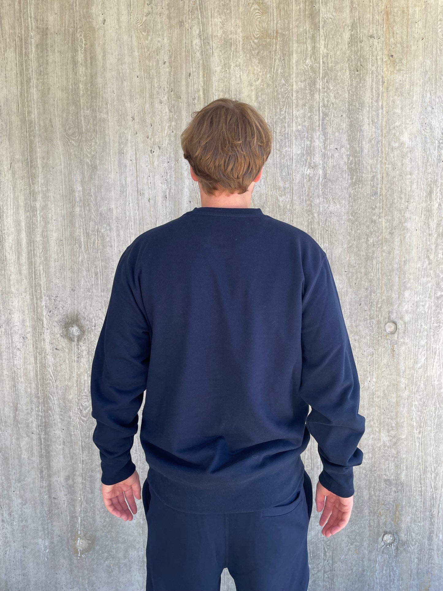 Sweater met basic logo - Donkerblauw