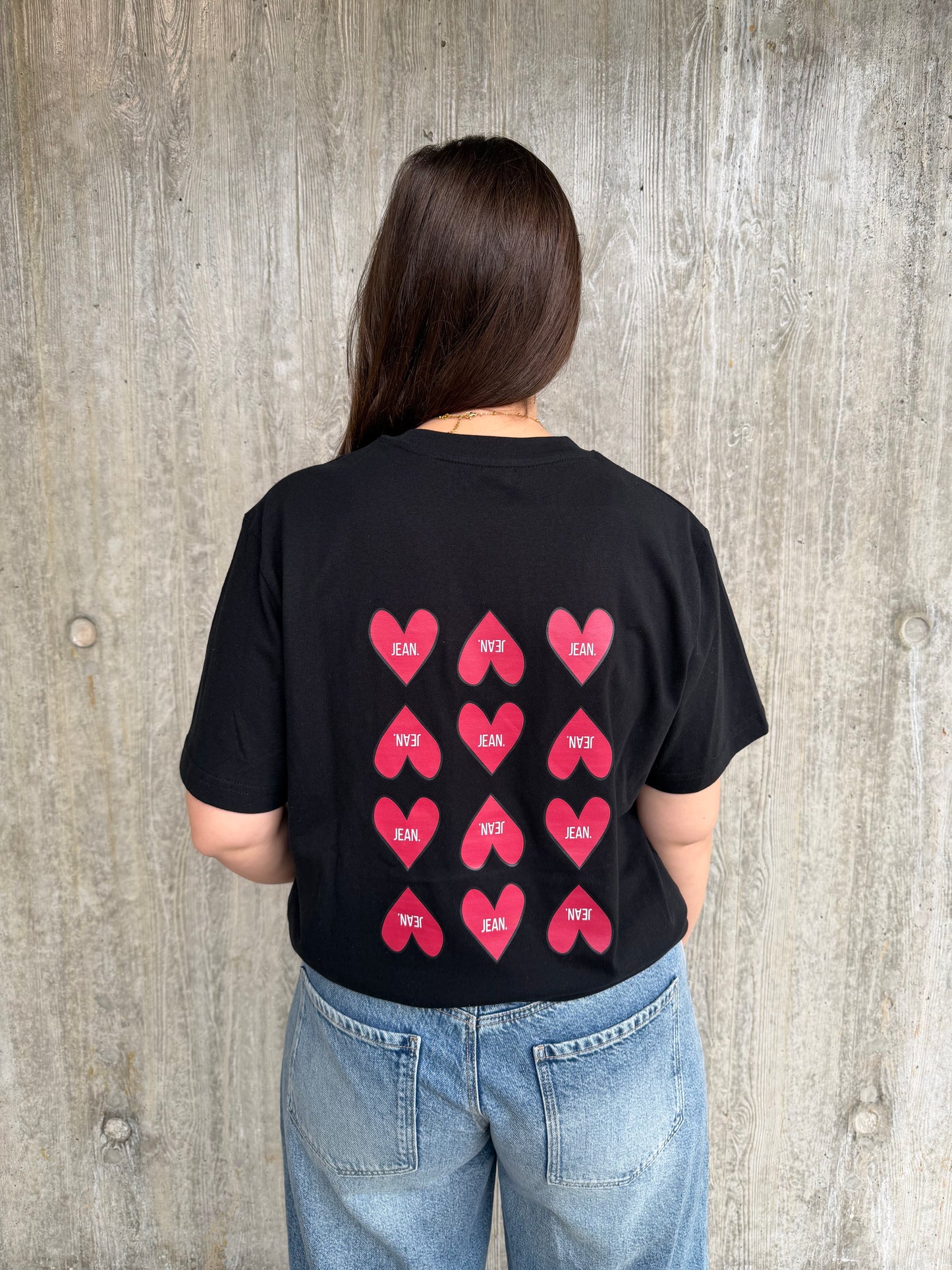 T-shirt met LOVE design - Zwart