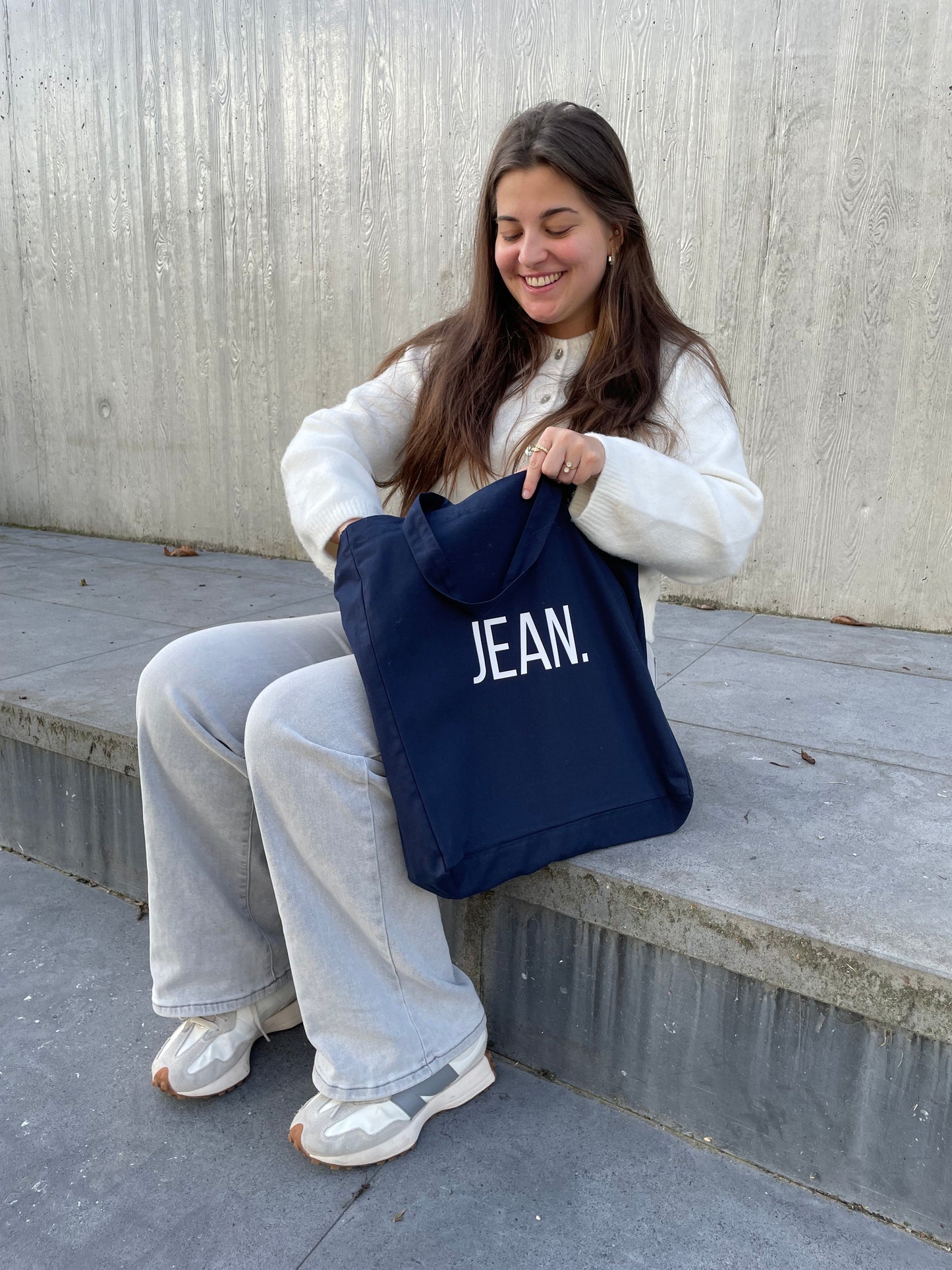 Tote bag met basic logo - Donkerblauw