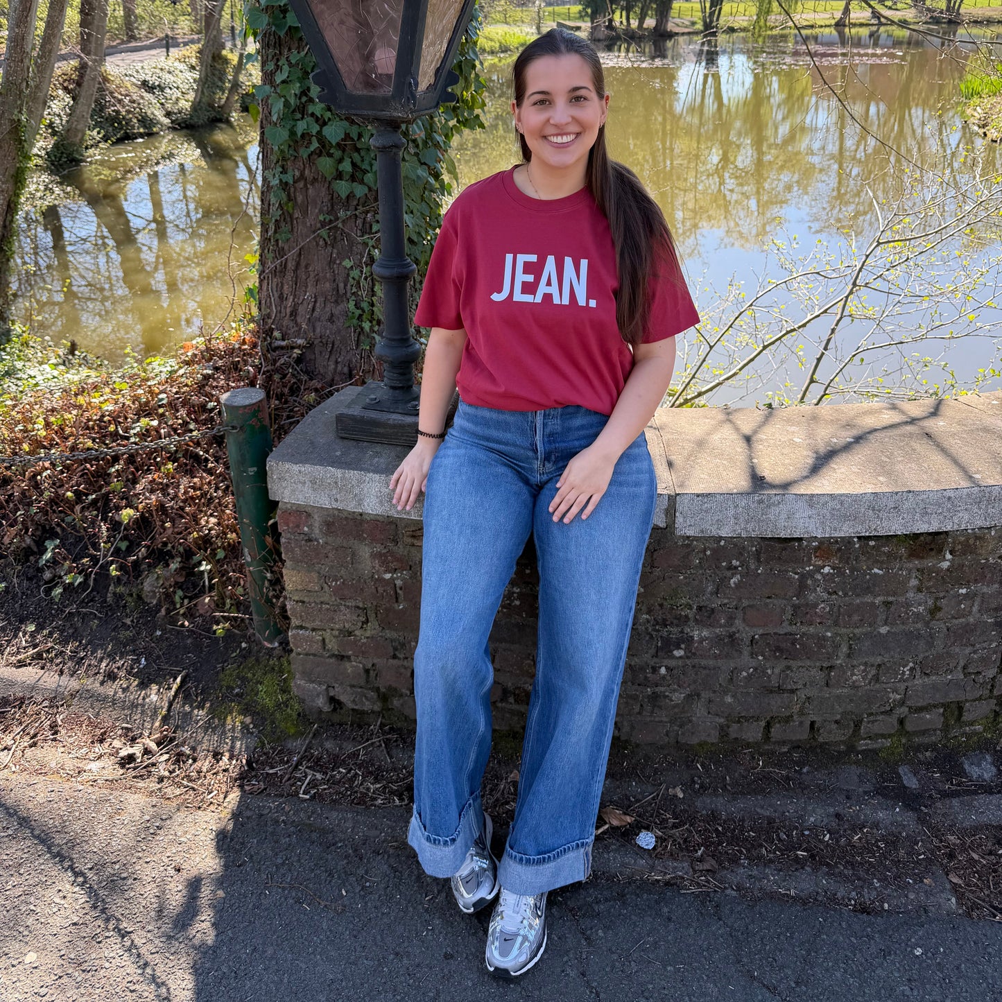 T-shirt met groot logo - Rood