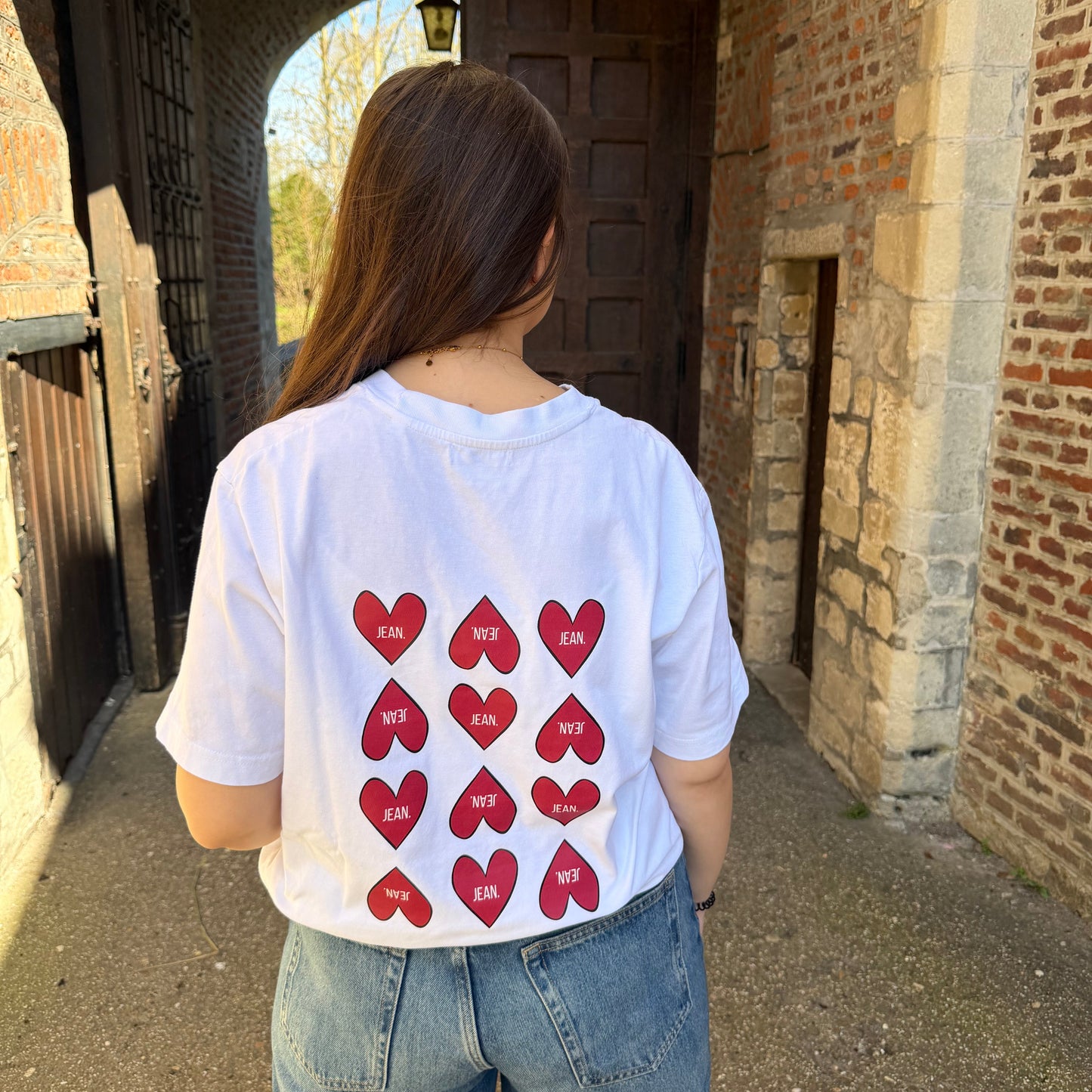 T-shirt met Love design - Wit