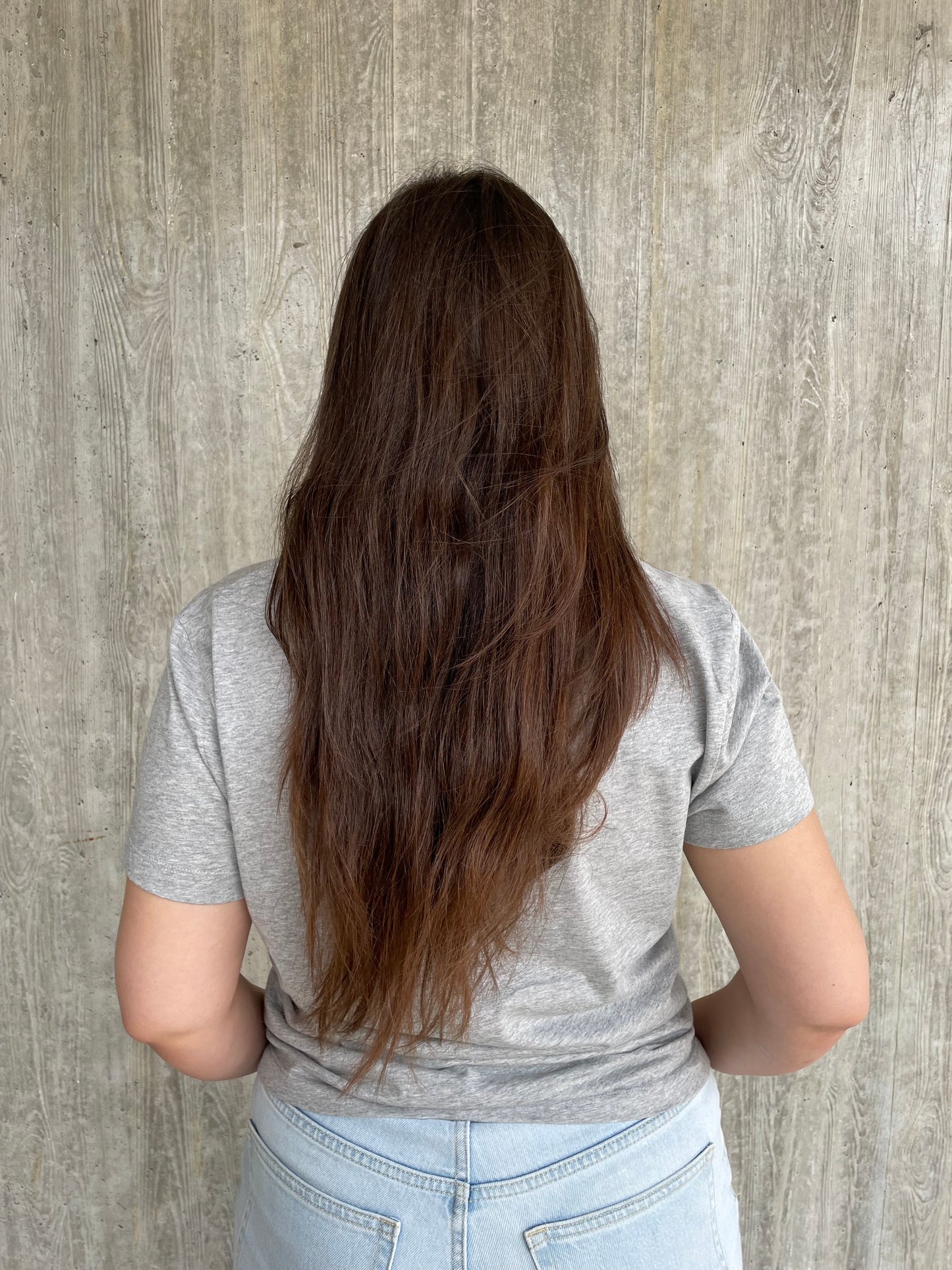 V-hals basic logo - Grijs