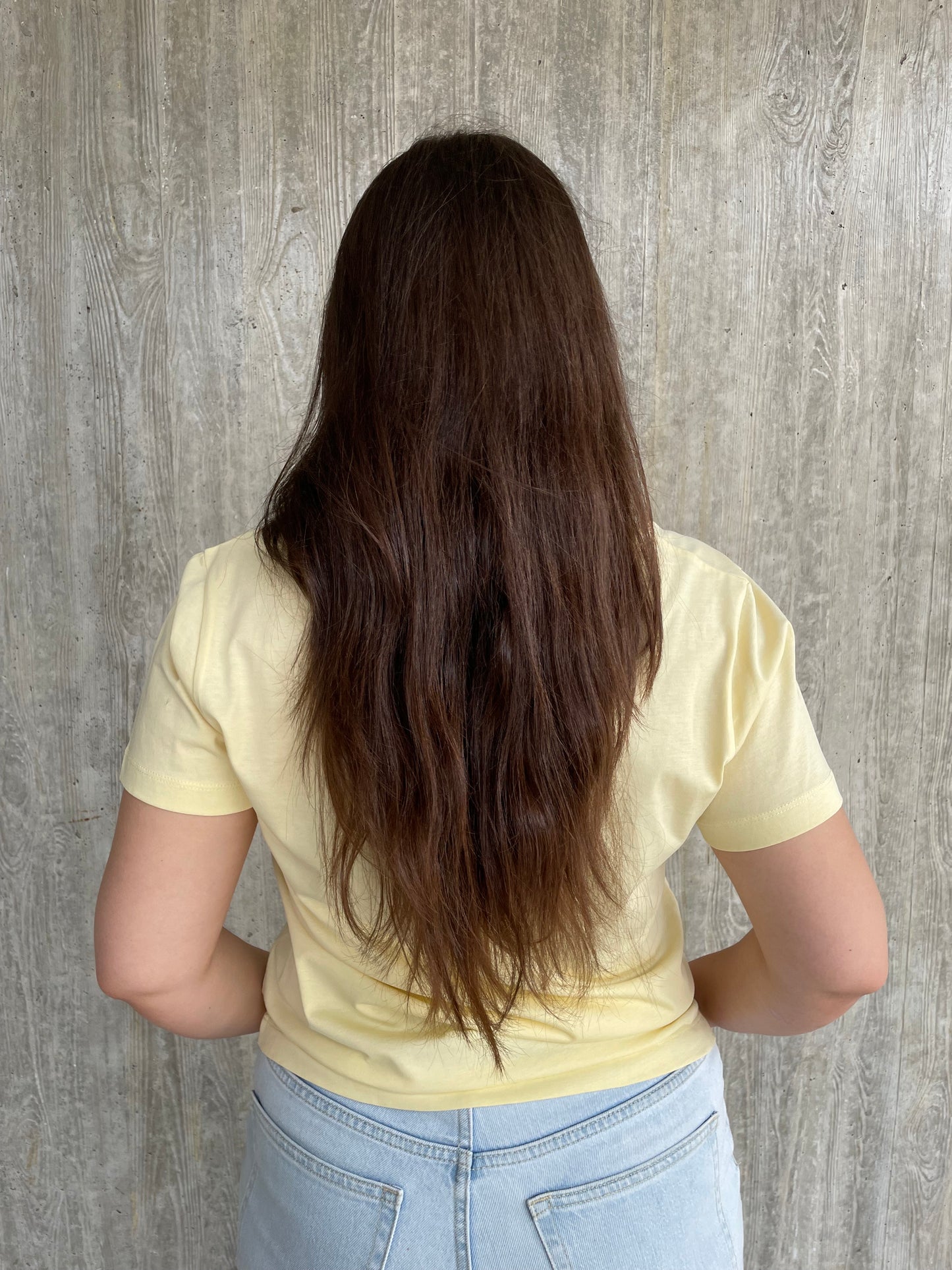 V-hals basic logo - Geel