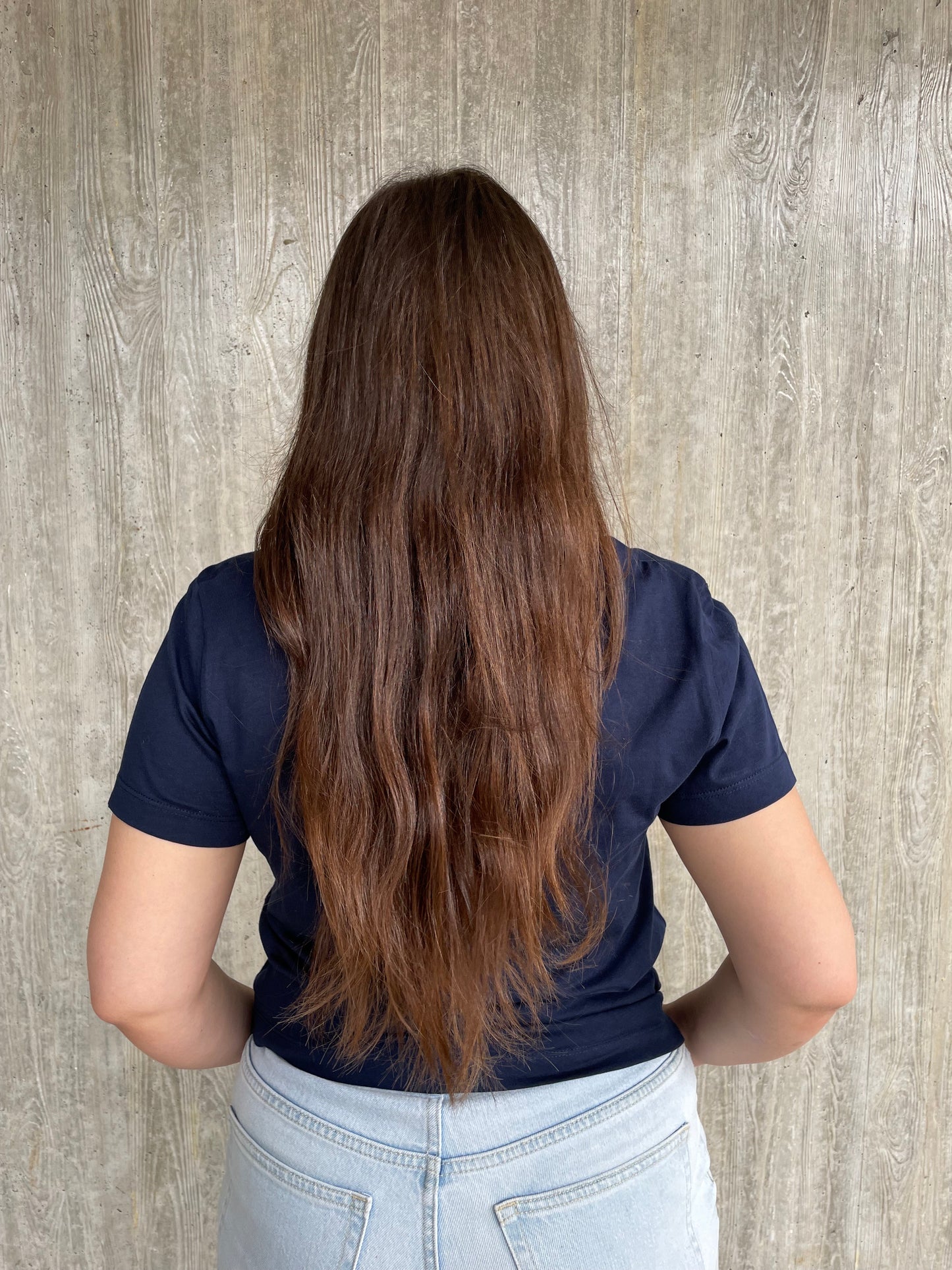 V-hals basic logo - Donkerblauw