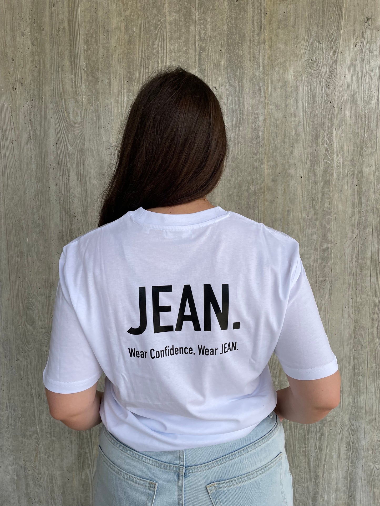 T-shirt met Backprint logo - Wit