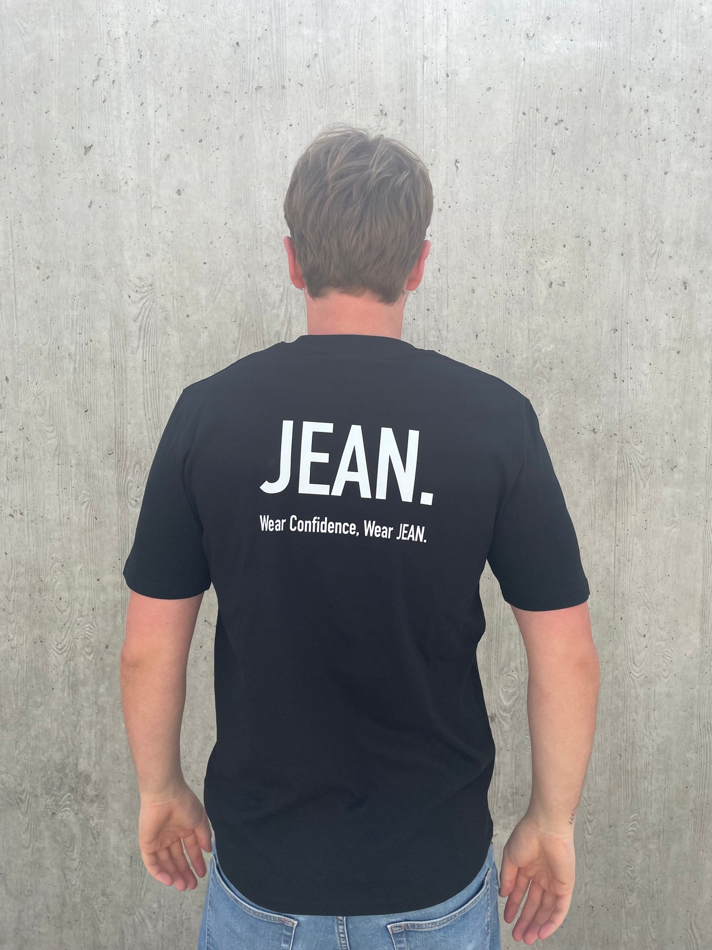 T-shirt met Backprint logo - Zwart