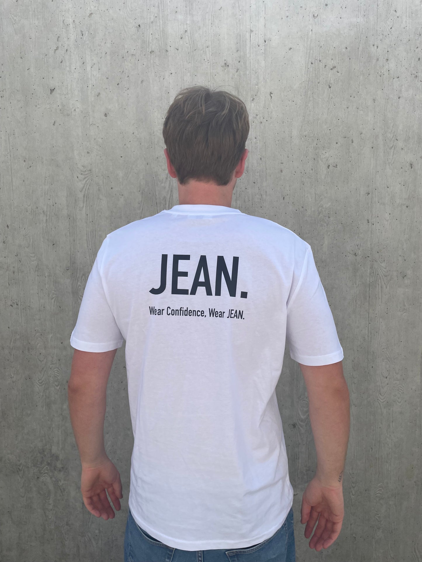 T-shirt met Backprint logo - Wit
