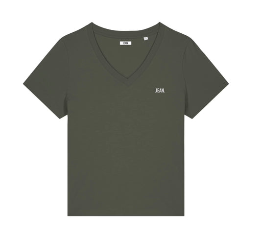 V-hals basic logo - Khaki