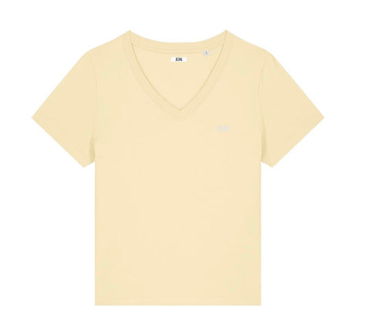 V-hals basic logo - Geel