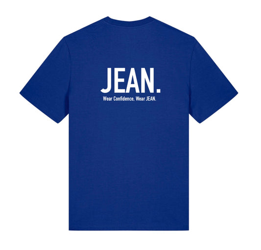 T-shirt met Backprint logo - Fel blauw