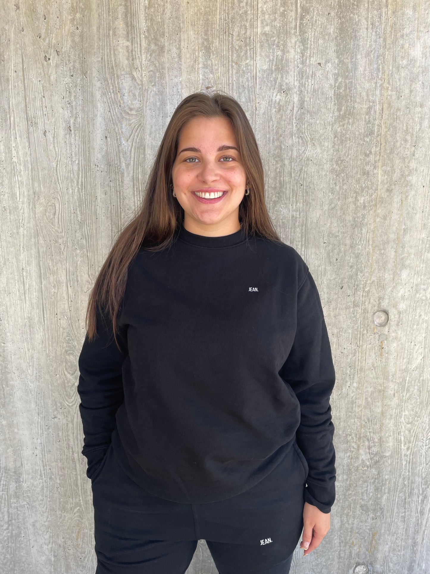 Sweater met basic logo - Zwart
