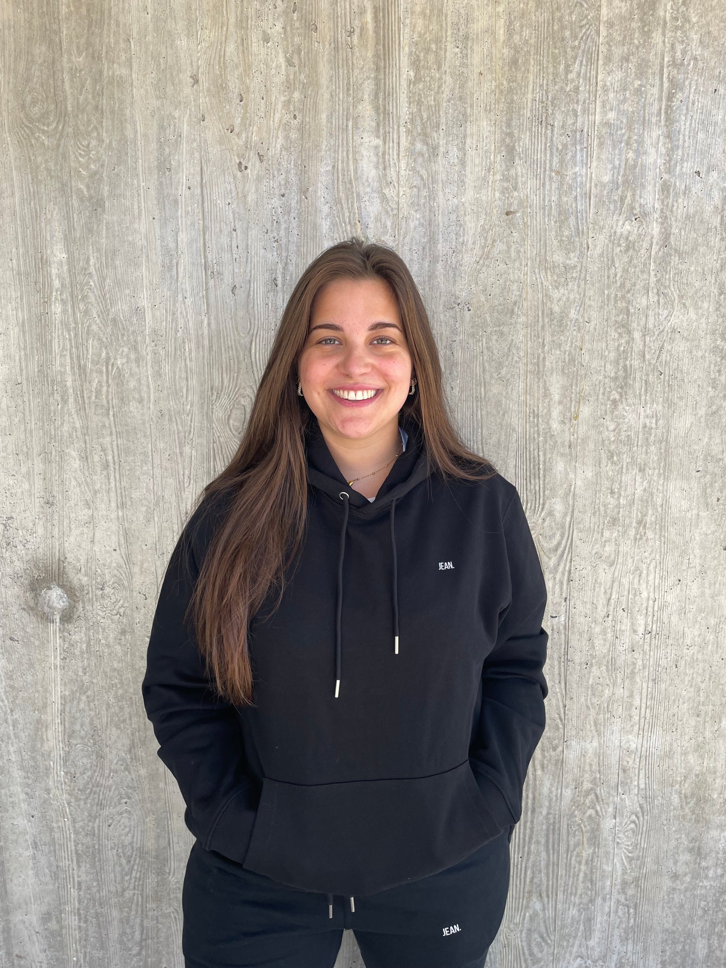 Hoodie met basic logo - Zwart