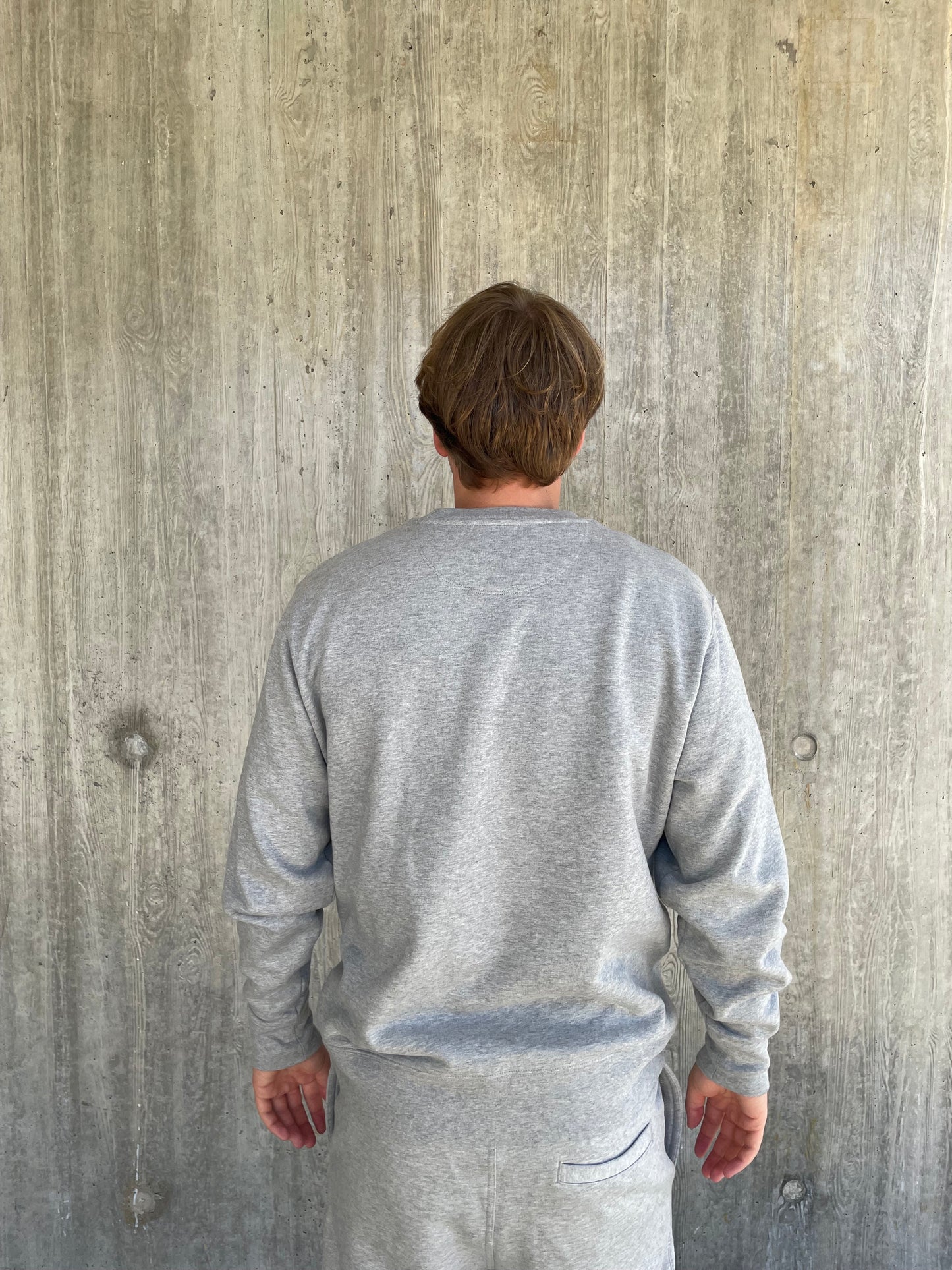Sweater met basic logo - Grijs