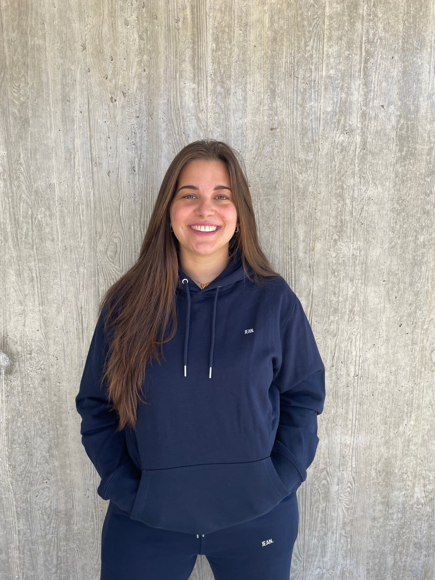 Hoodie met basic logo - Donkerblauw