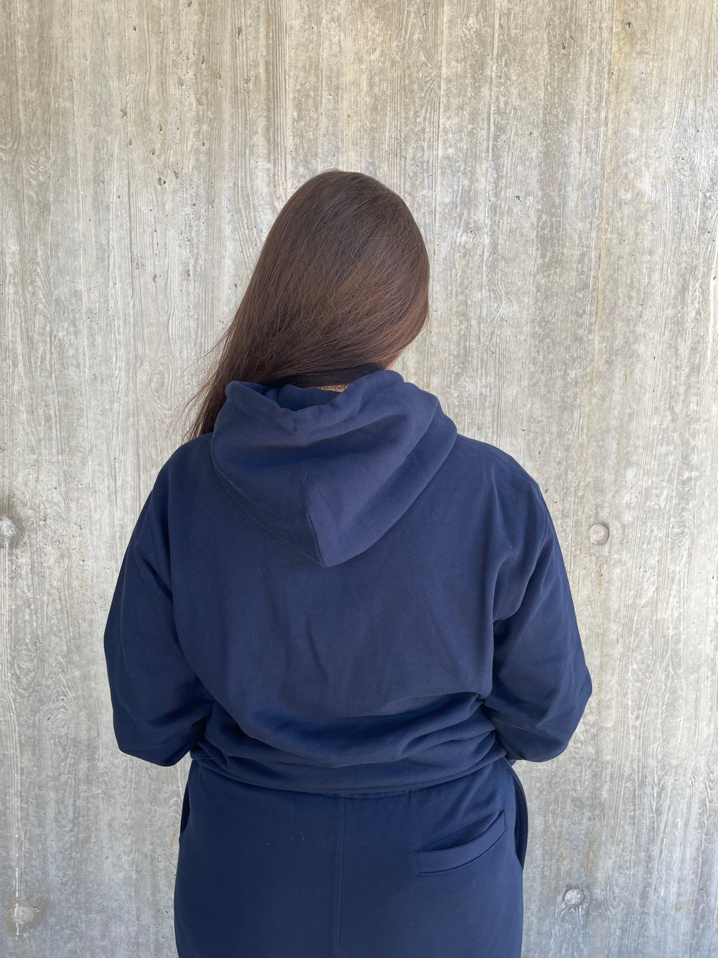 Hoodie met basic logo - Donkerblauw
