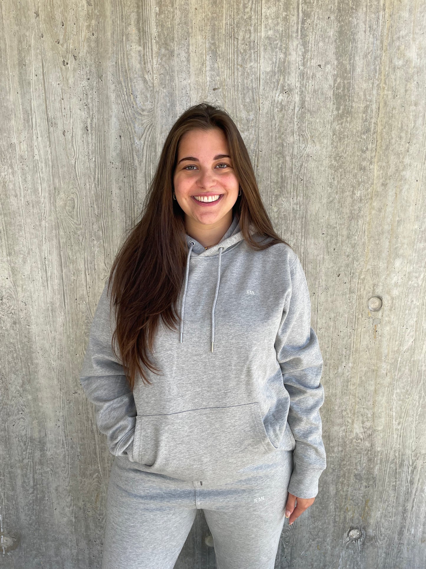 Hoodie met basic logo - Grijs