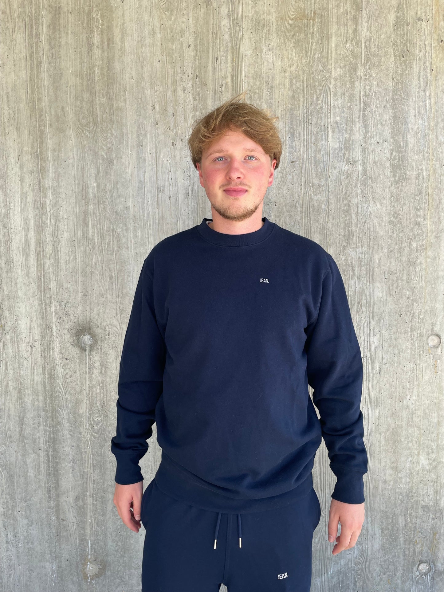 Sweater met basic logo - Donkerblauw