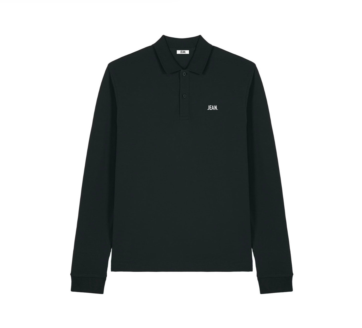Longsleeve Polo met basic logo - Zwart