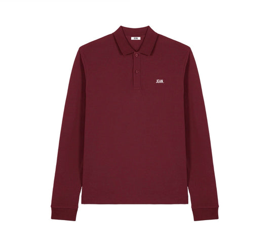 Longsleeve Polo met basic logo - Burgundy