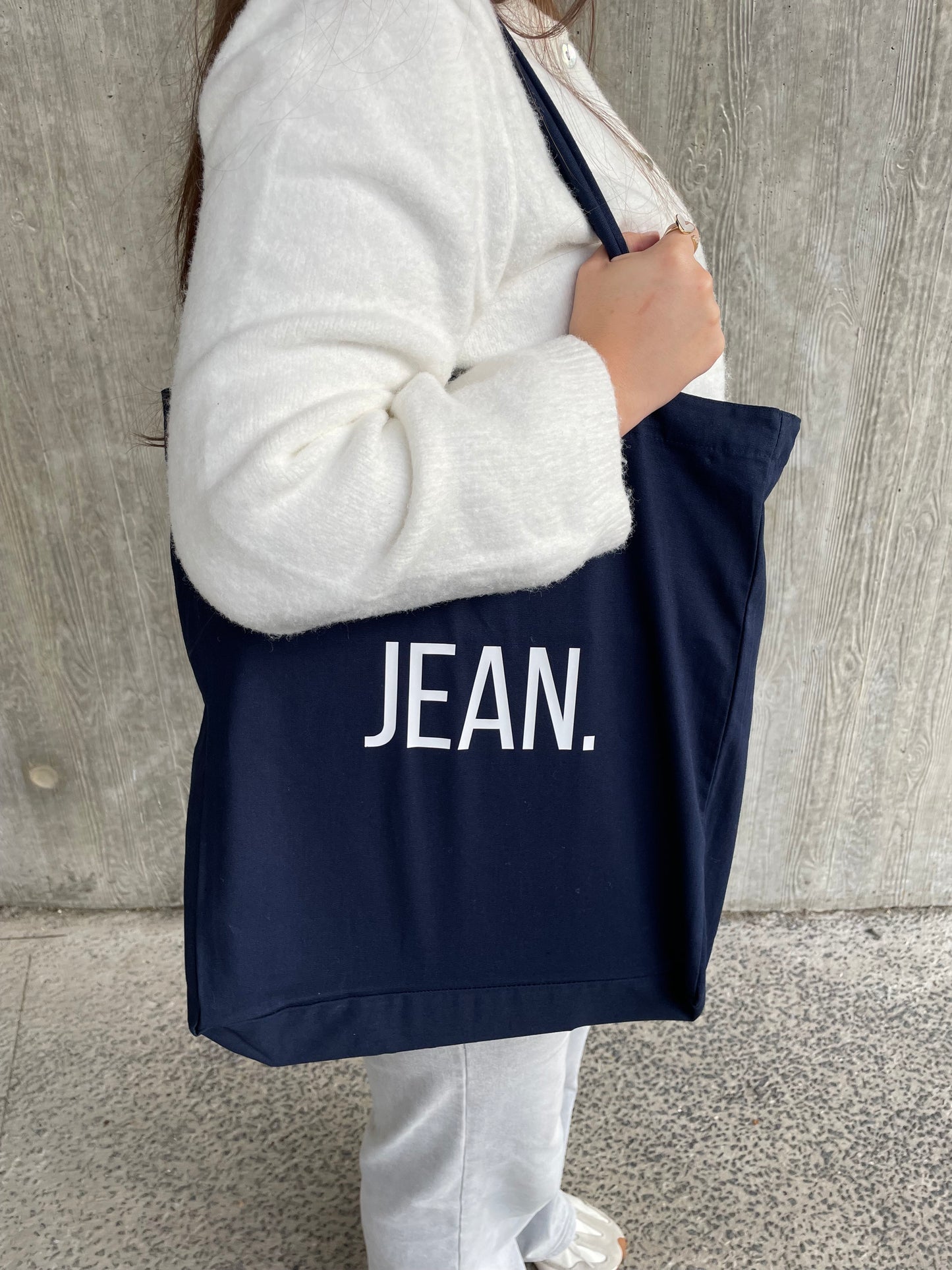 Tote bag met basic logo - Donkerblauw