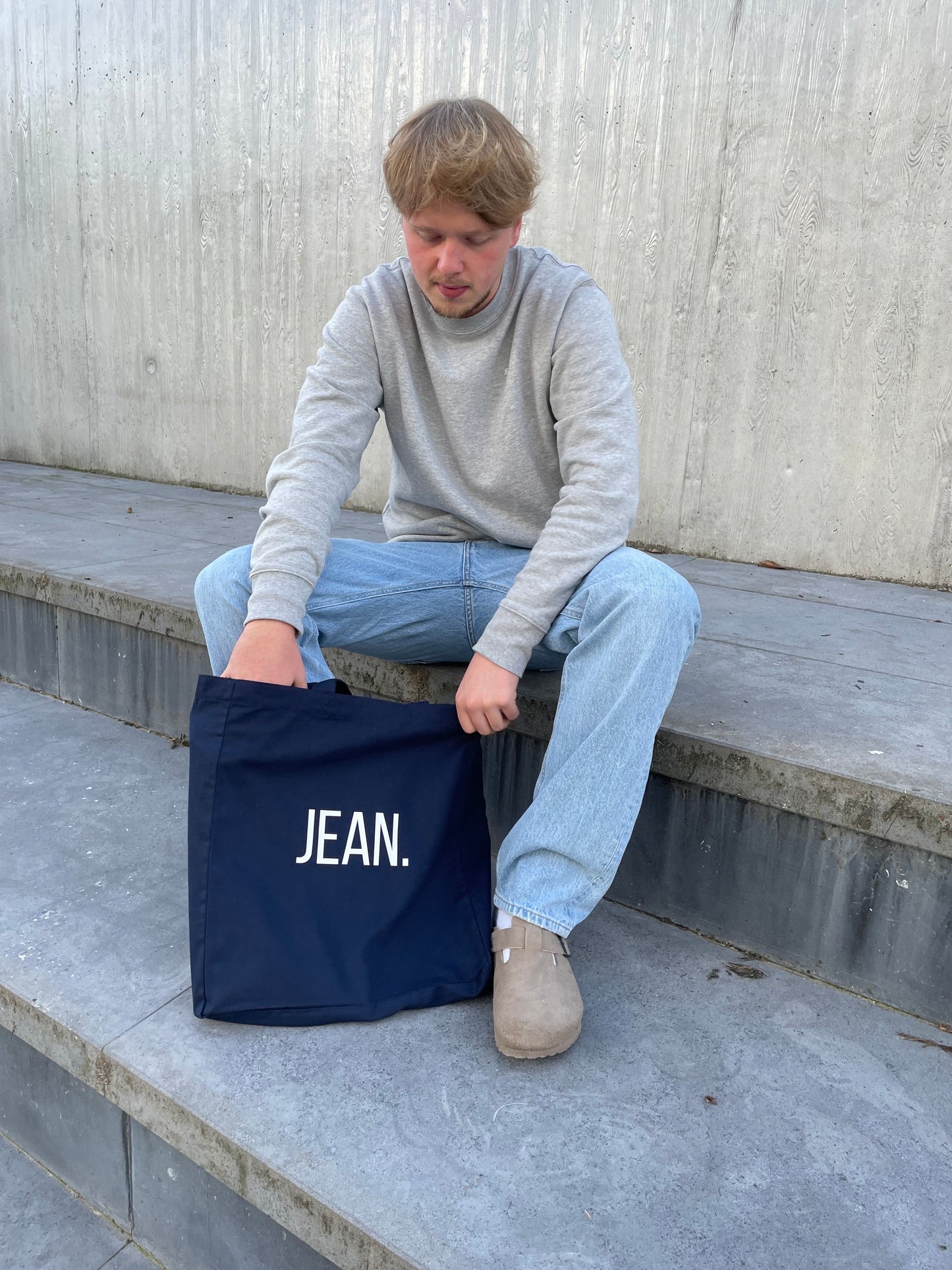 Tote bag met basic logo - Donkerblauw