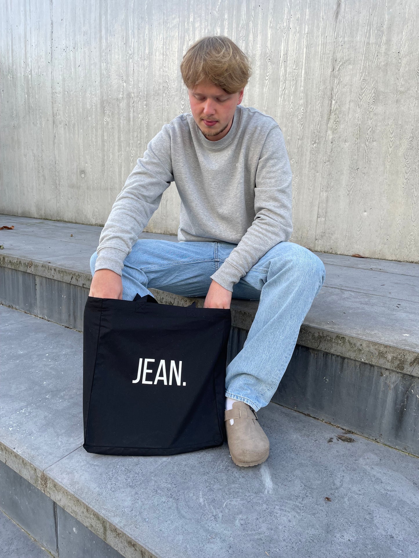 Tote bag met basic logo - Zwart