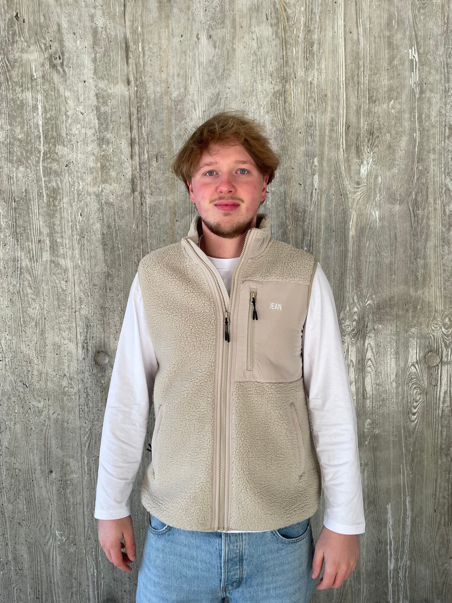 Teddy Bodywarmer met basic logo - Beige