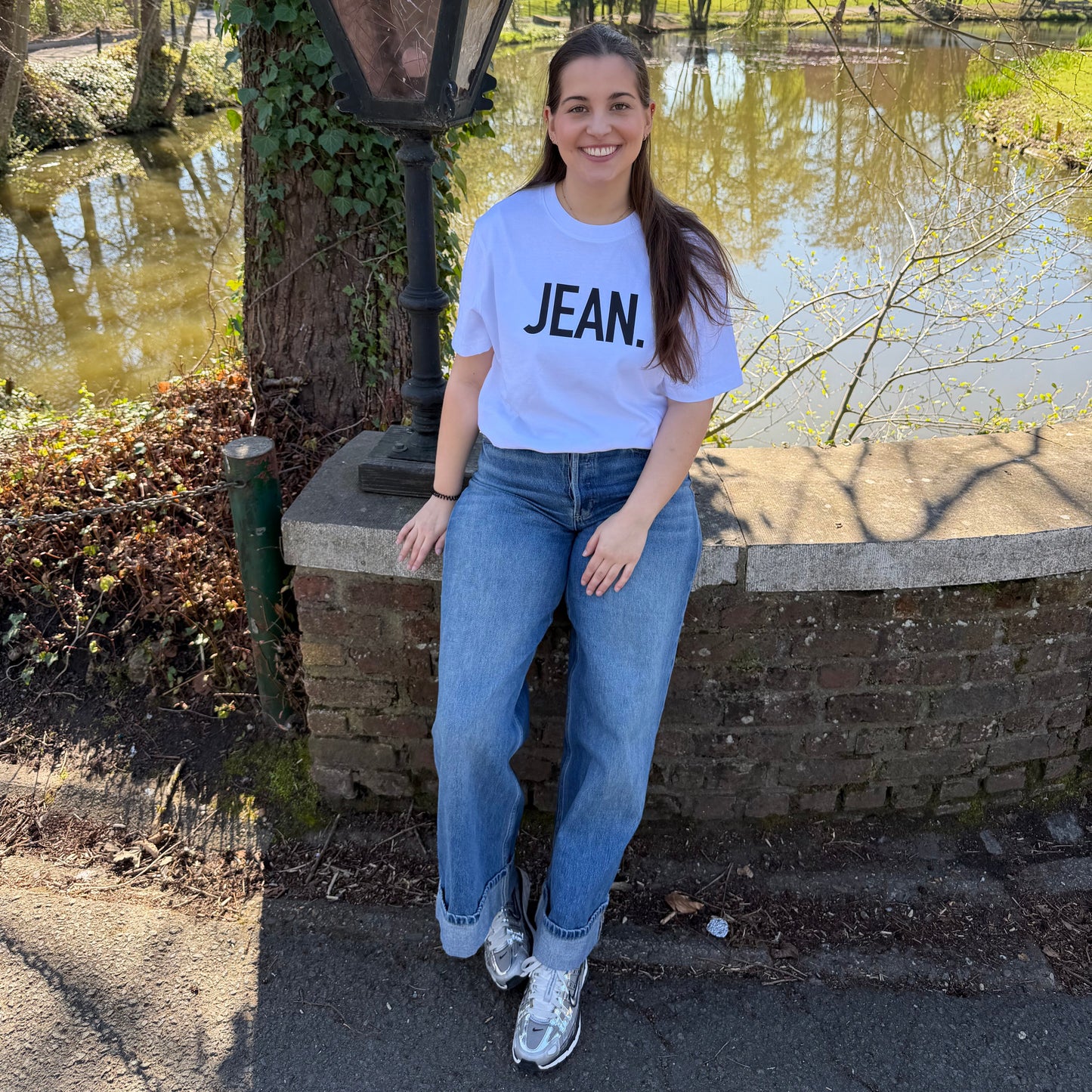T-shirt met groot logo - Wit
