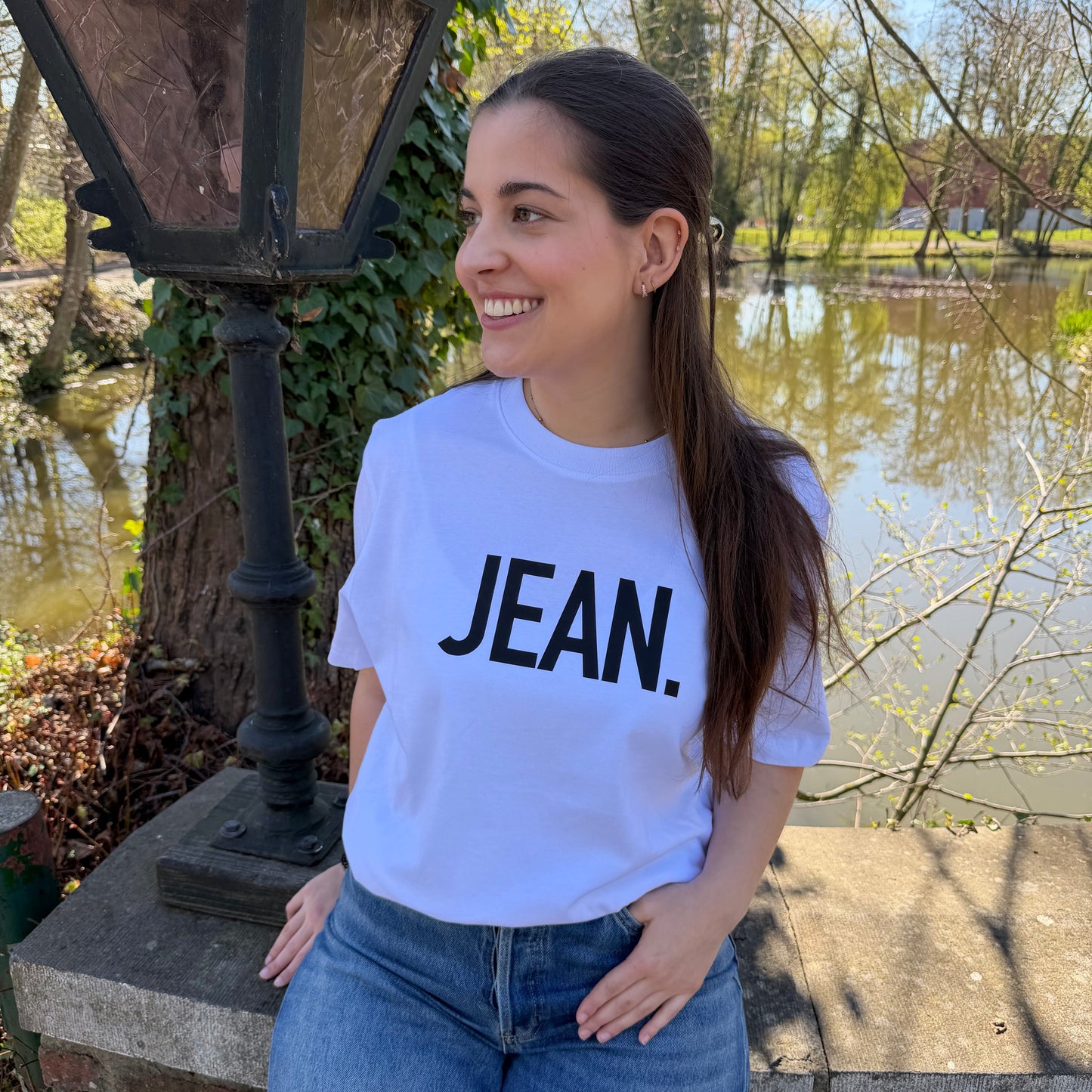 T-shirt met groot logo - Wit