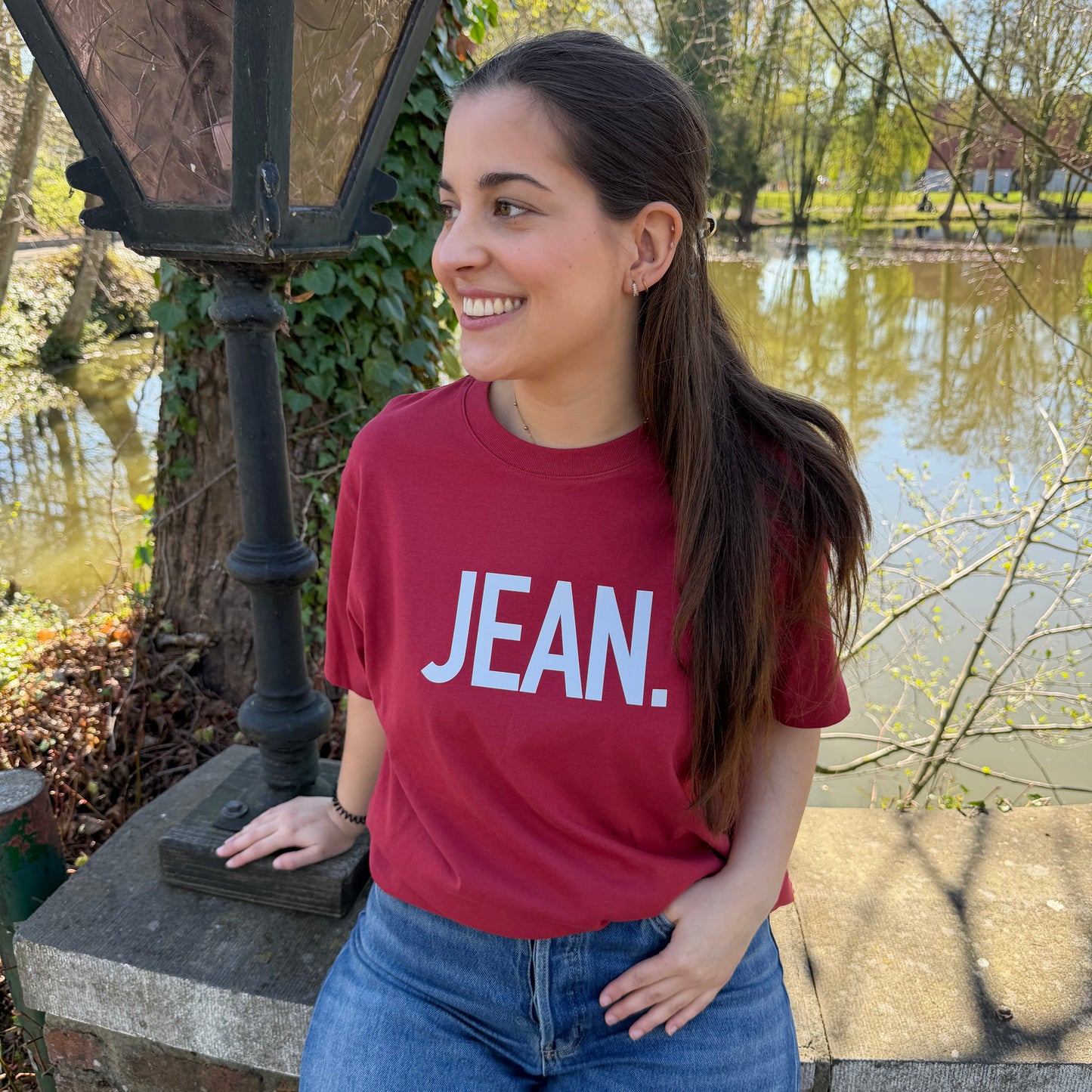 T-shirt met groot logo - Rood