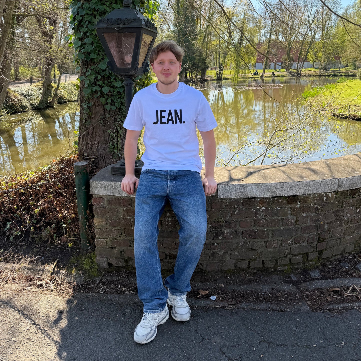 T-shirt met groot logo - Wit