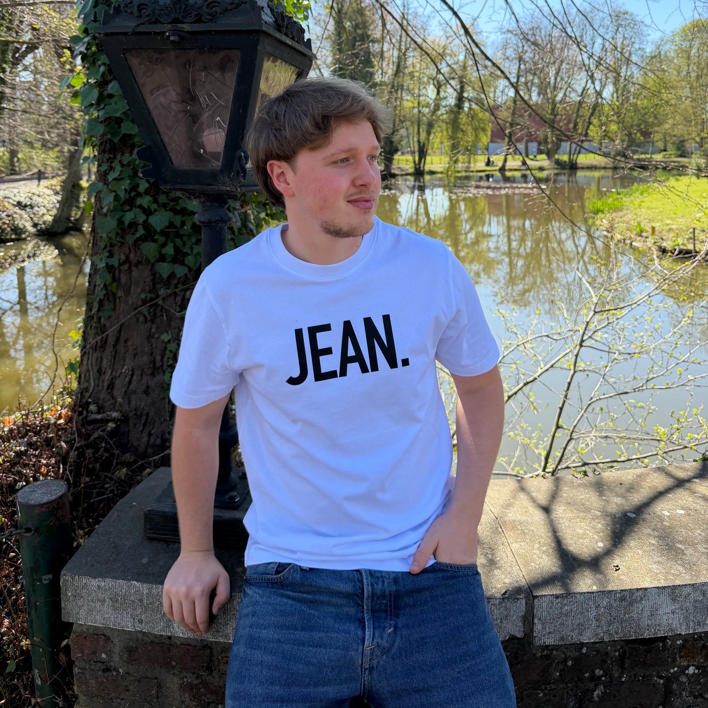 T-shirt met groot logo - Wit