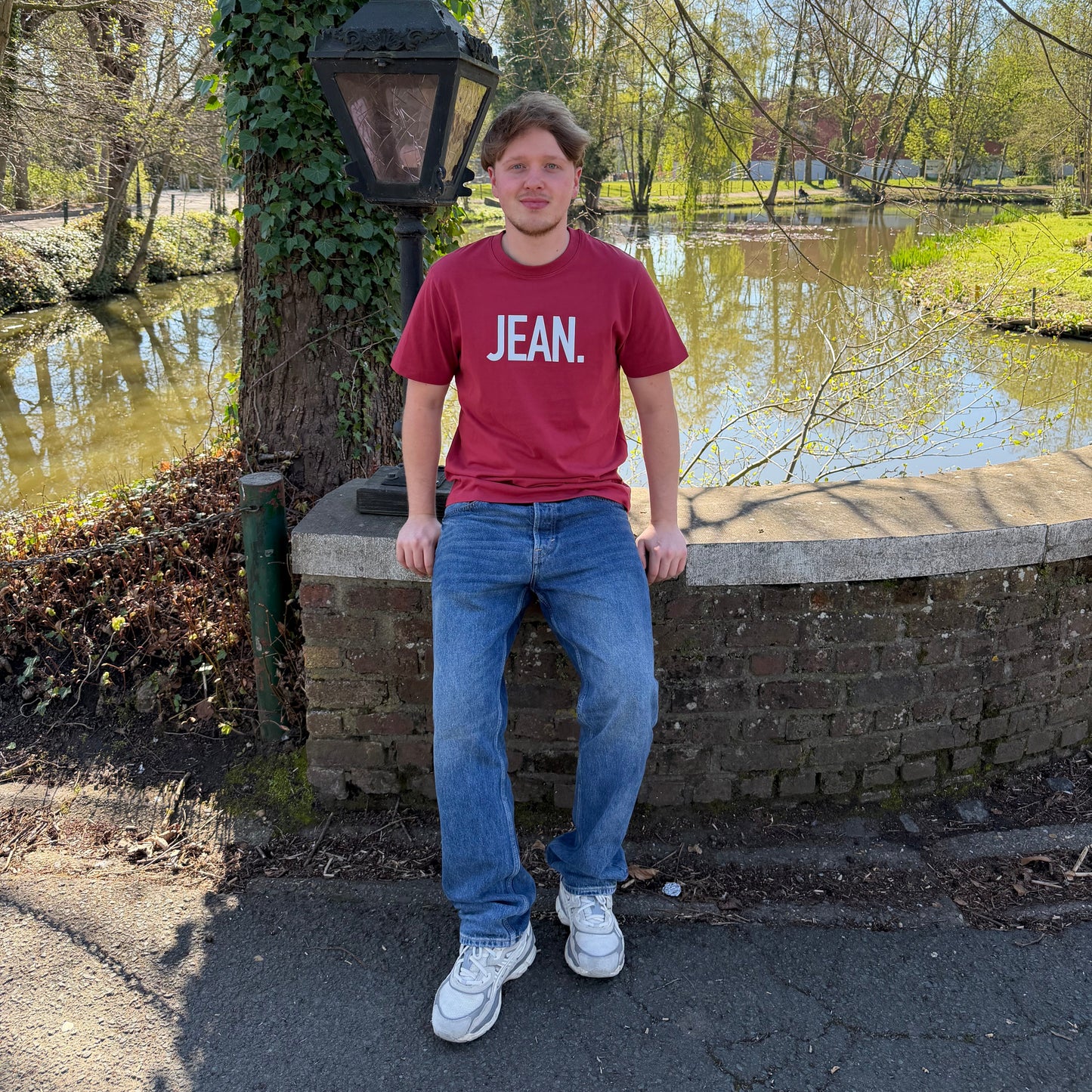 T-shirt met groot logo - Rood