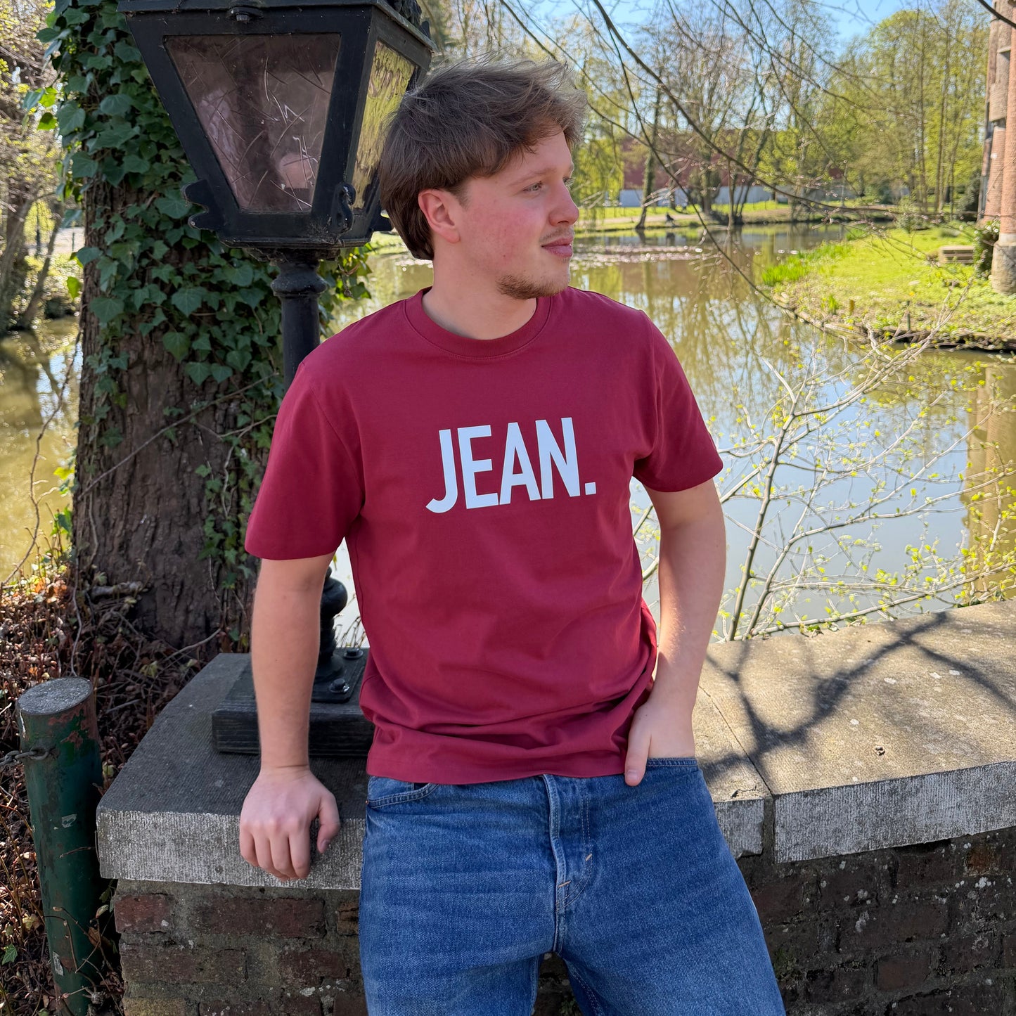 T-shirt met groot logo - Rood