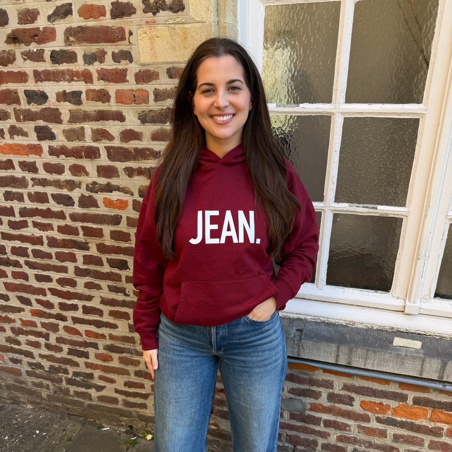 Hoodie met groot logo - Burgundy