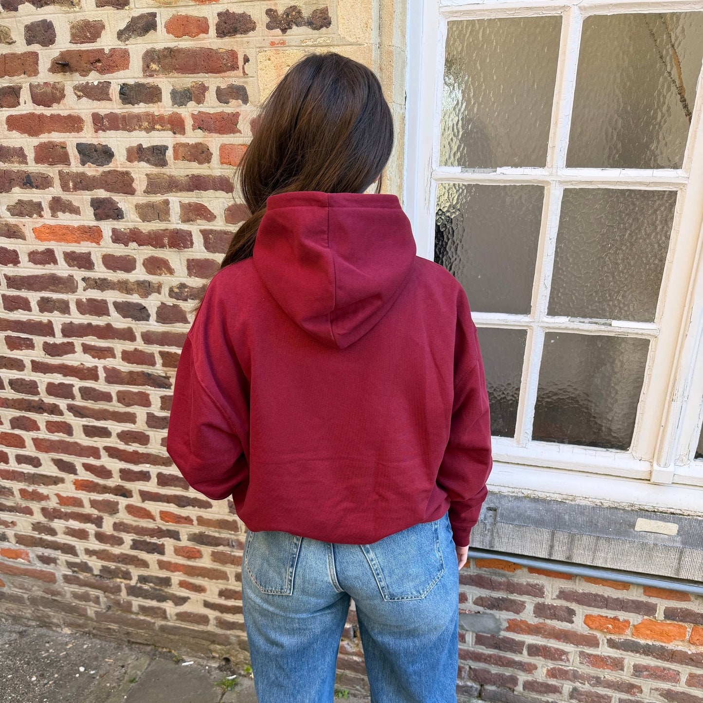 Hoodie met groot logo - Burgundy