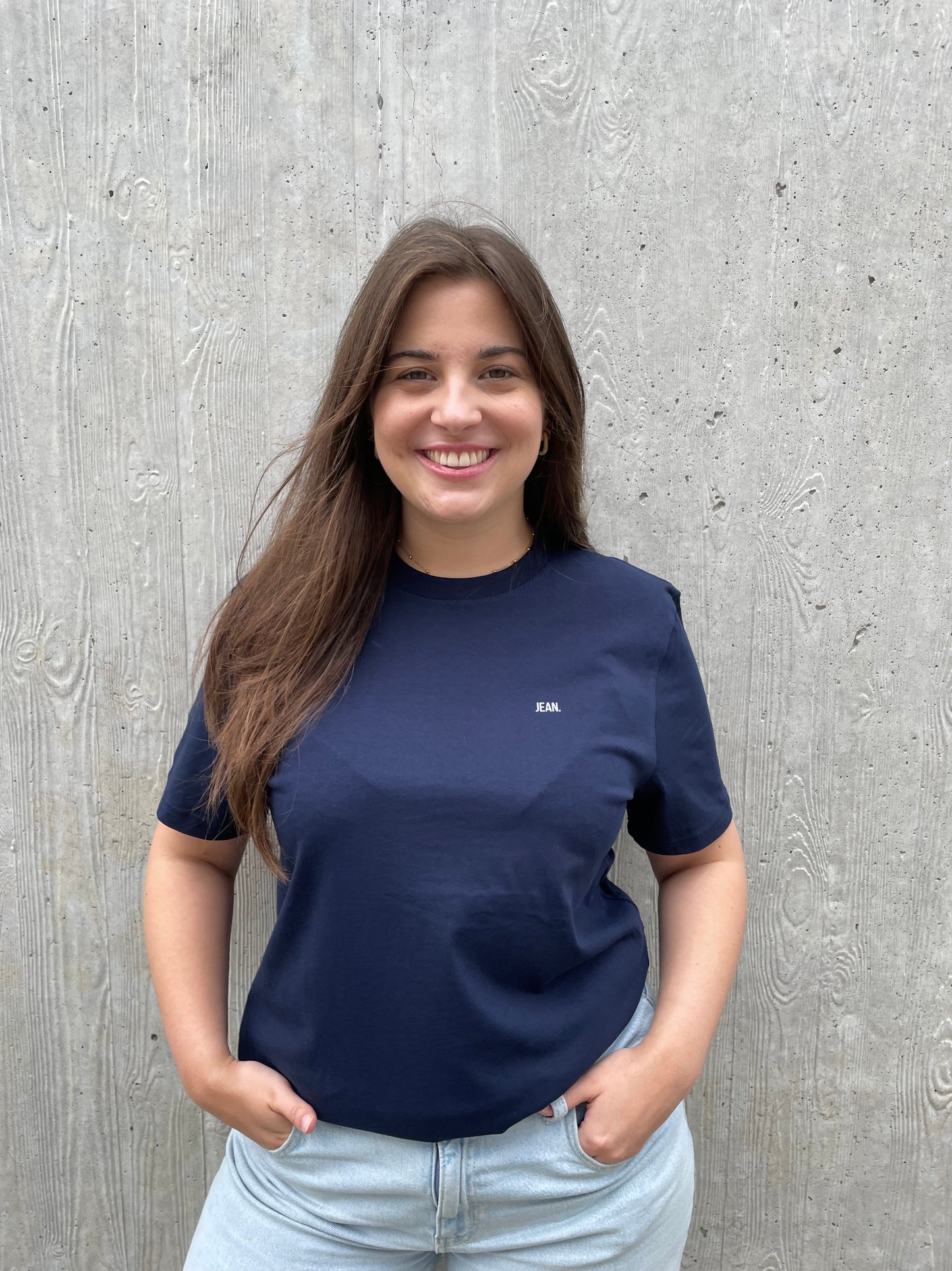 T-shirt met Backprint logo - Donkerblauw
