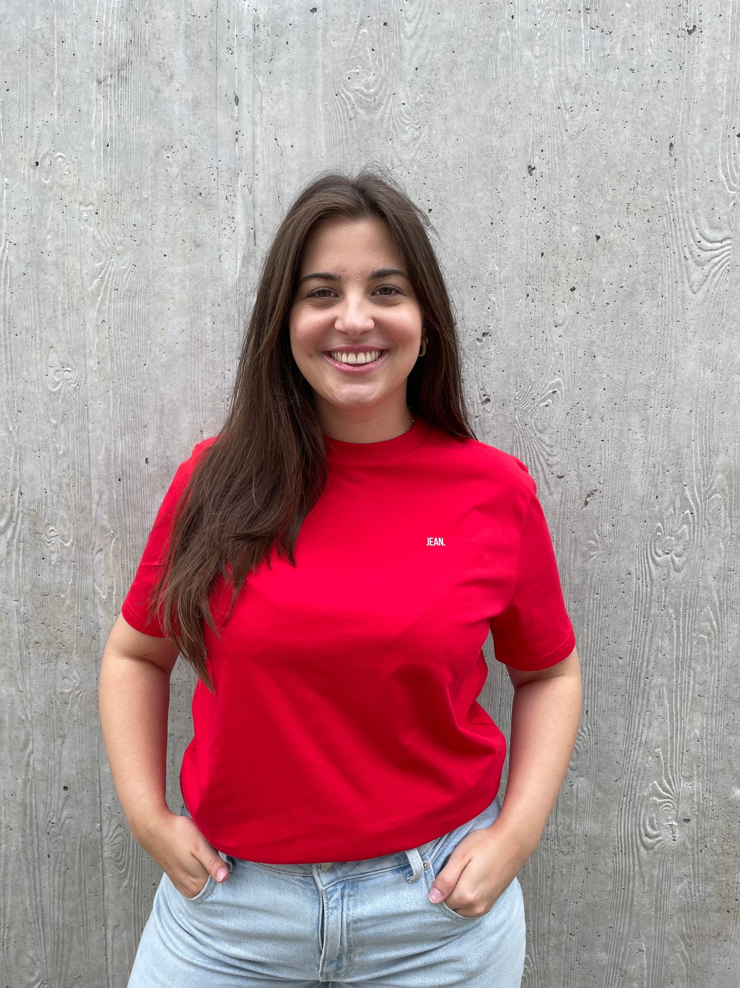 T-shirt met Backprint logo - Rood