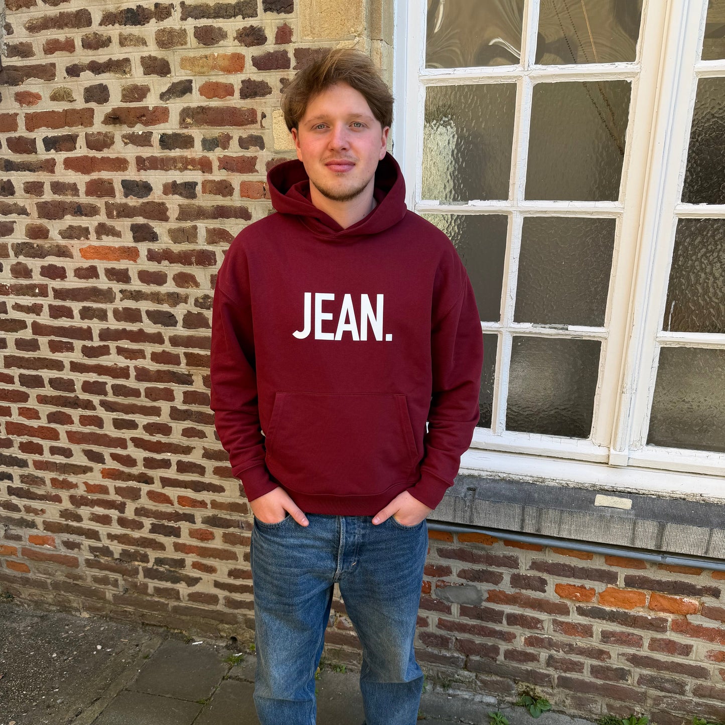 Hoodie met groot logo - Burgundy