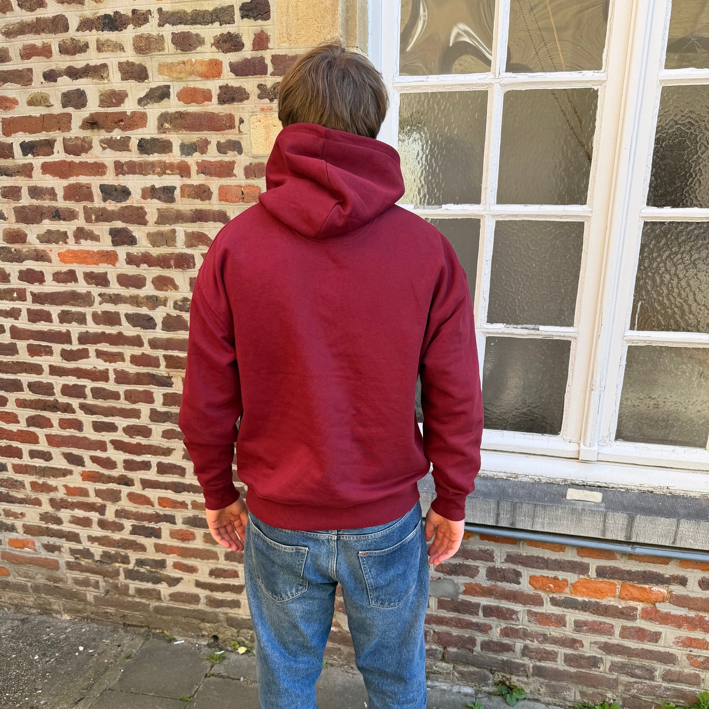 Hoodie met groot logo - Burgundy