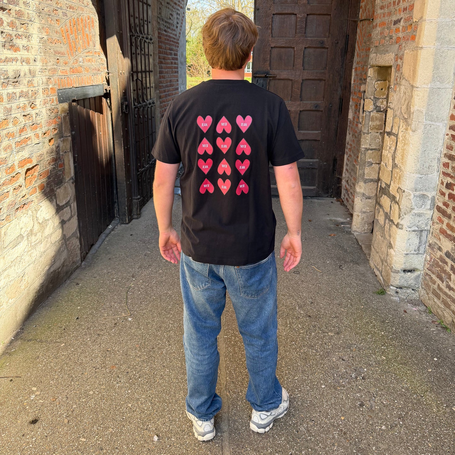 T-shirt met Love design - Zwart