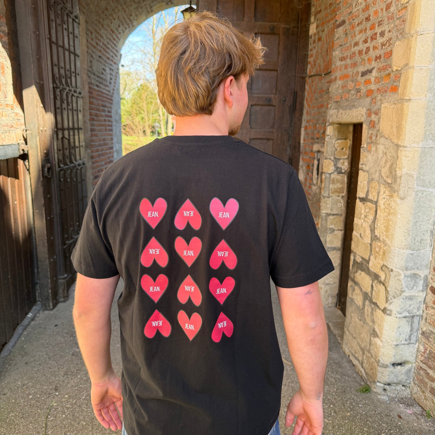 T-shirt met Love design - Zwart