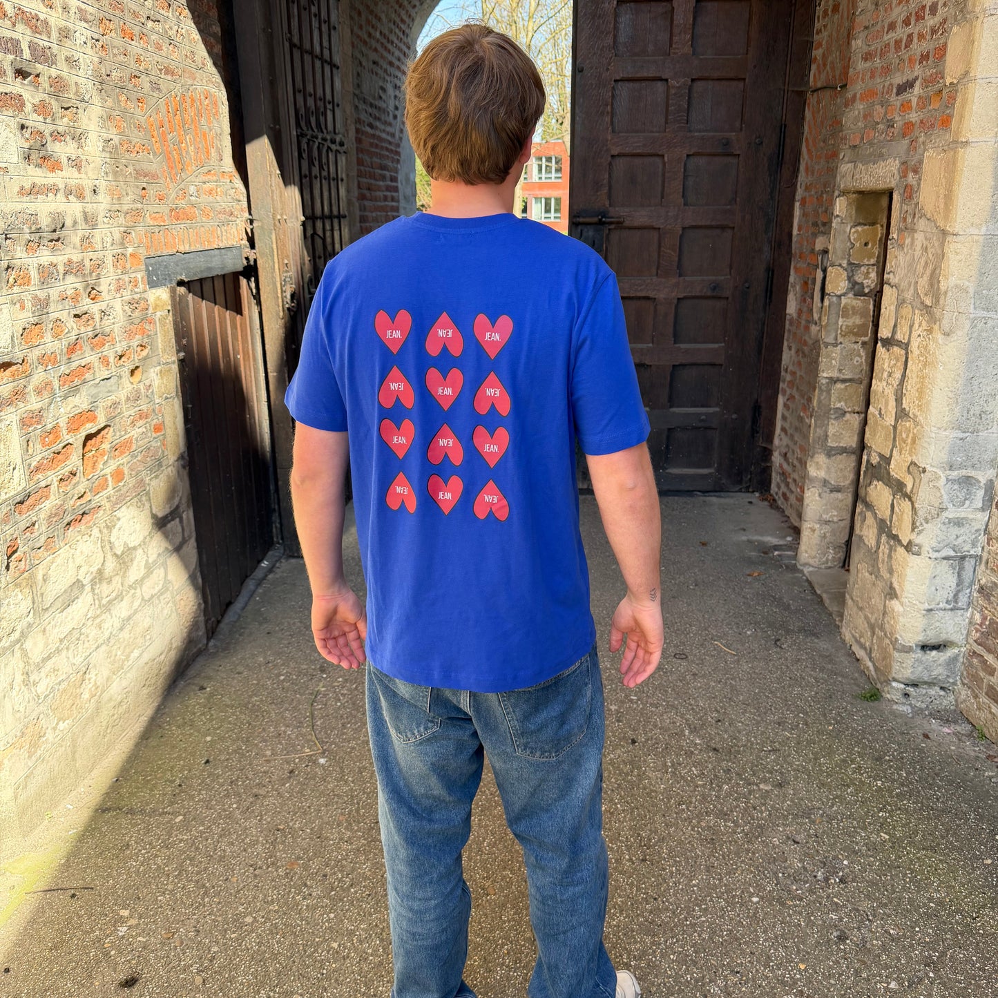 T-shirt met Love design - Fel Blauw