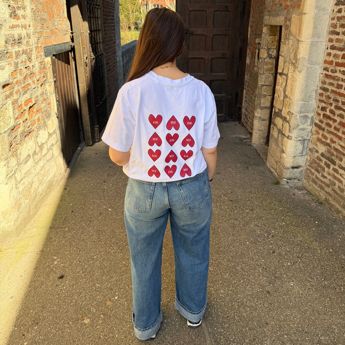 T-shirt met Love design - Wit