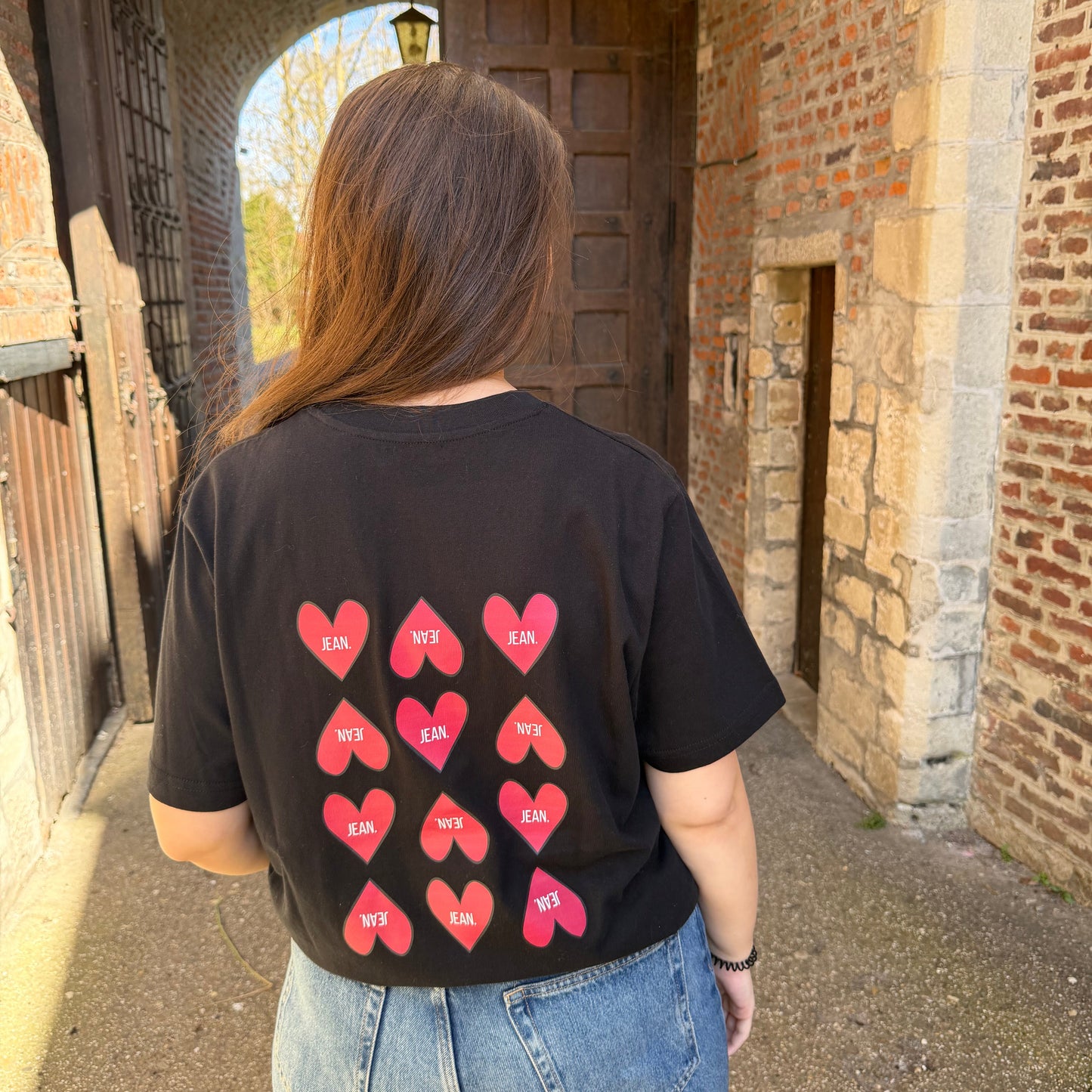 T-shirt met Love design - Zwart